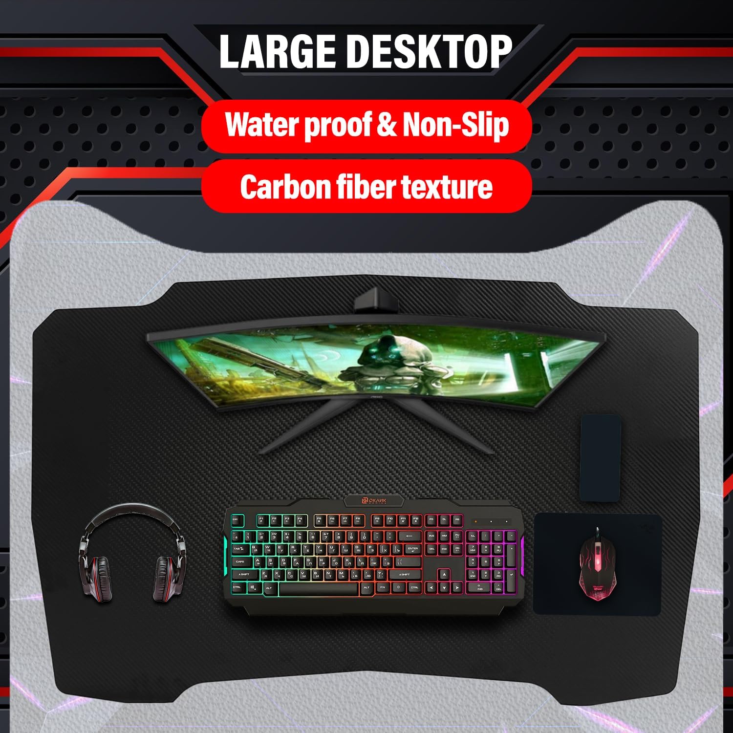 MGHH Escritorio para juegos de 47 pulgadas, escritorio para computadora en casa, oficina, en forma de Z, ergonómico, simple, mesa de juegos de PC