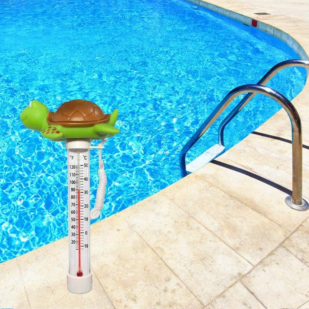 NY Termómetro flotante para piscina, termómetro de agua de estanque con cuerda, termómetro de piscina para bebés para piscinas al aire libre e