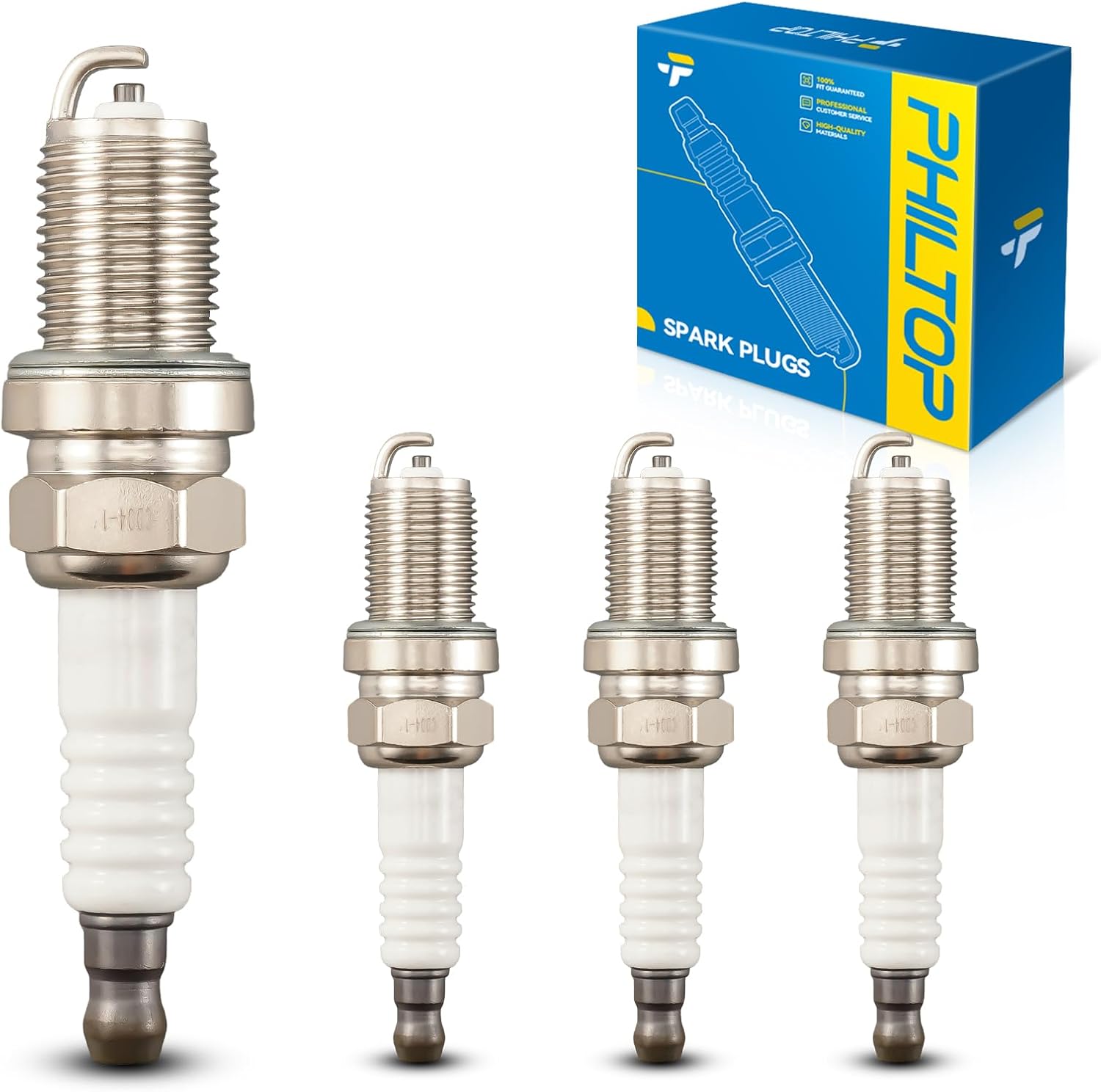 PHILTOP BKR6E 5553 Bujías para Sportsman 450 HO 2017-2020, Sportsman 500 4X4 2000-2006, Reemplazo # BKR6E, 6962, Bujías 4 unidades