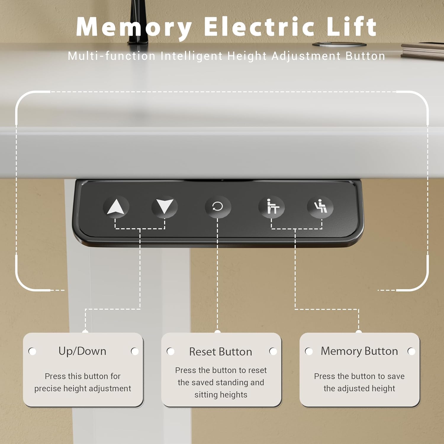 Kemon Escritorio eléctrico de pie con soporte para monitor, escritorio de pie ajustable de altura de 55 x 24 pulgadas, estación de trabajo para