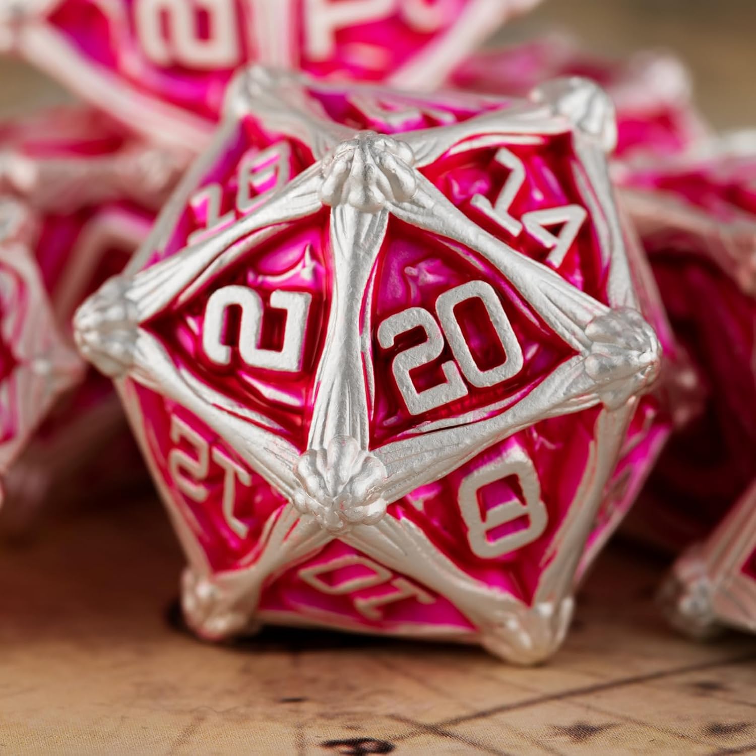 Surpass DND – Juego de dados de metal poliédricos, juego de dados para juegos de rol para Dungeons and Dragons d&D, 7 piezas, dados de metal de 6