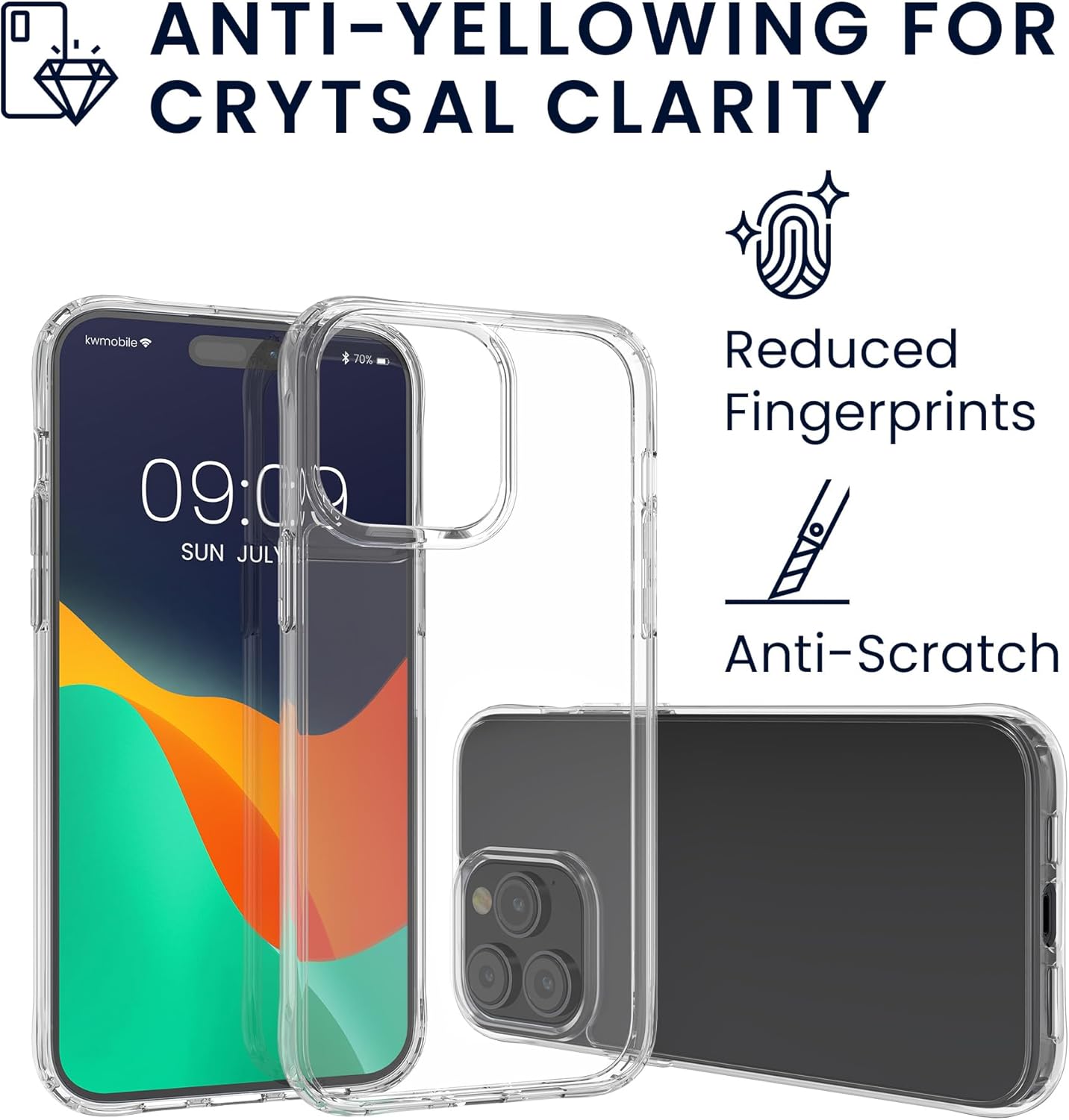 kwmobile Juego de fundas transparentes 5 en 1 compatibles con Apple iPhone 14 Pro Max, incluye protectores de pantalla y cámara, transparente