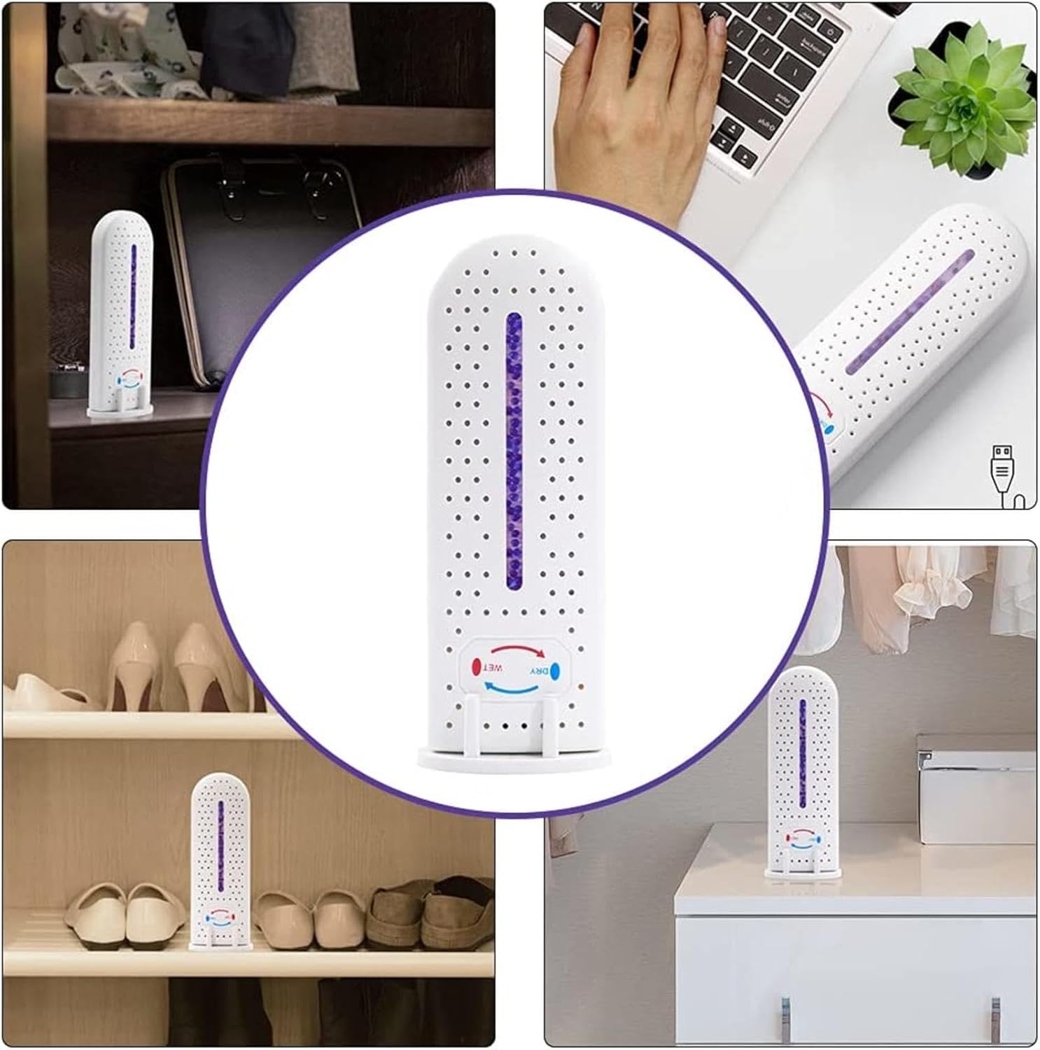 Deshumidificadores portátiles para el hogar, deshumidificador recargable inalámbrico con absorción de humedad, para espacios cerrados, armario y