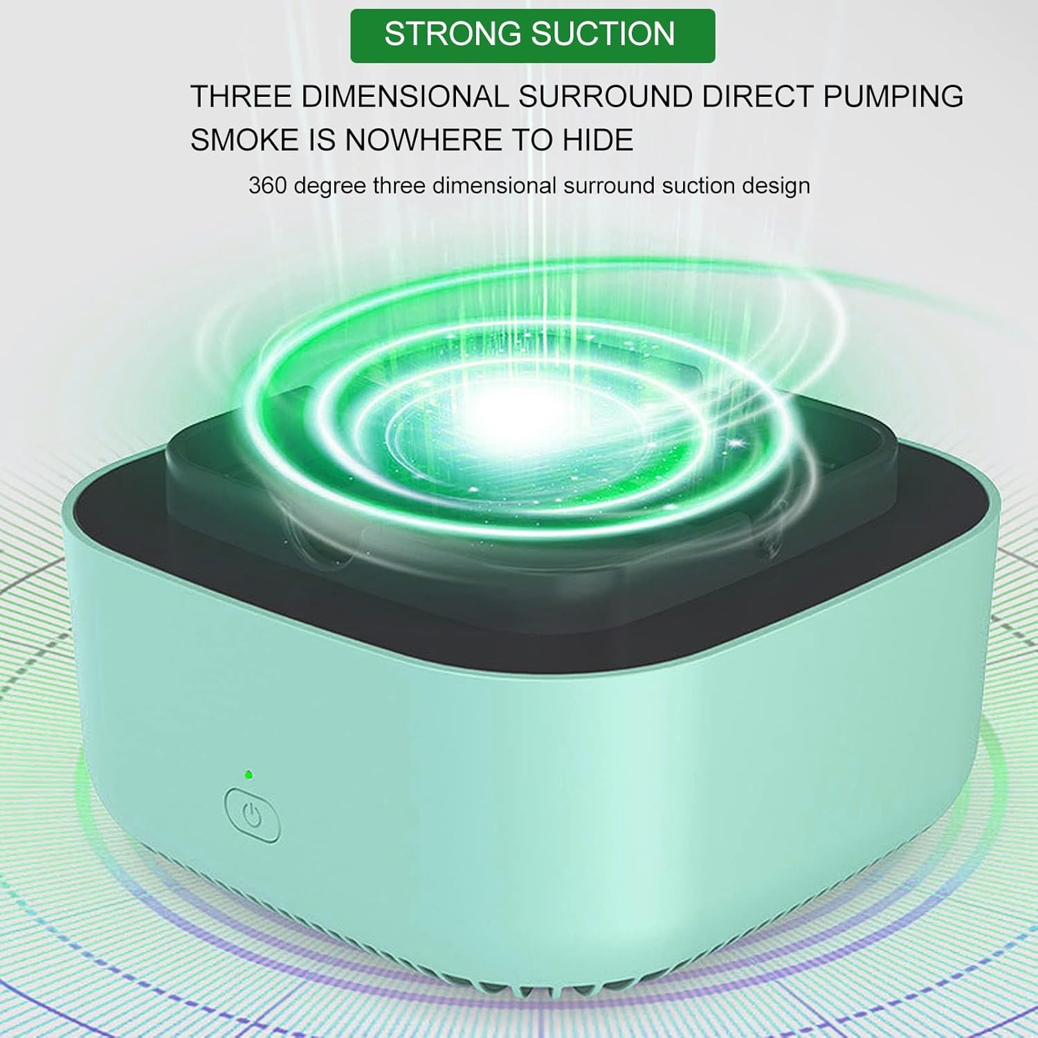 Ceniceros multifuncionales sin moho, cenicero sin humo para interiores, cenicero purificador de aire de 360 grados, operación silenciosa de succión