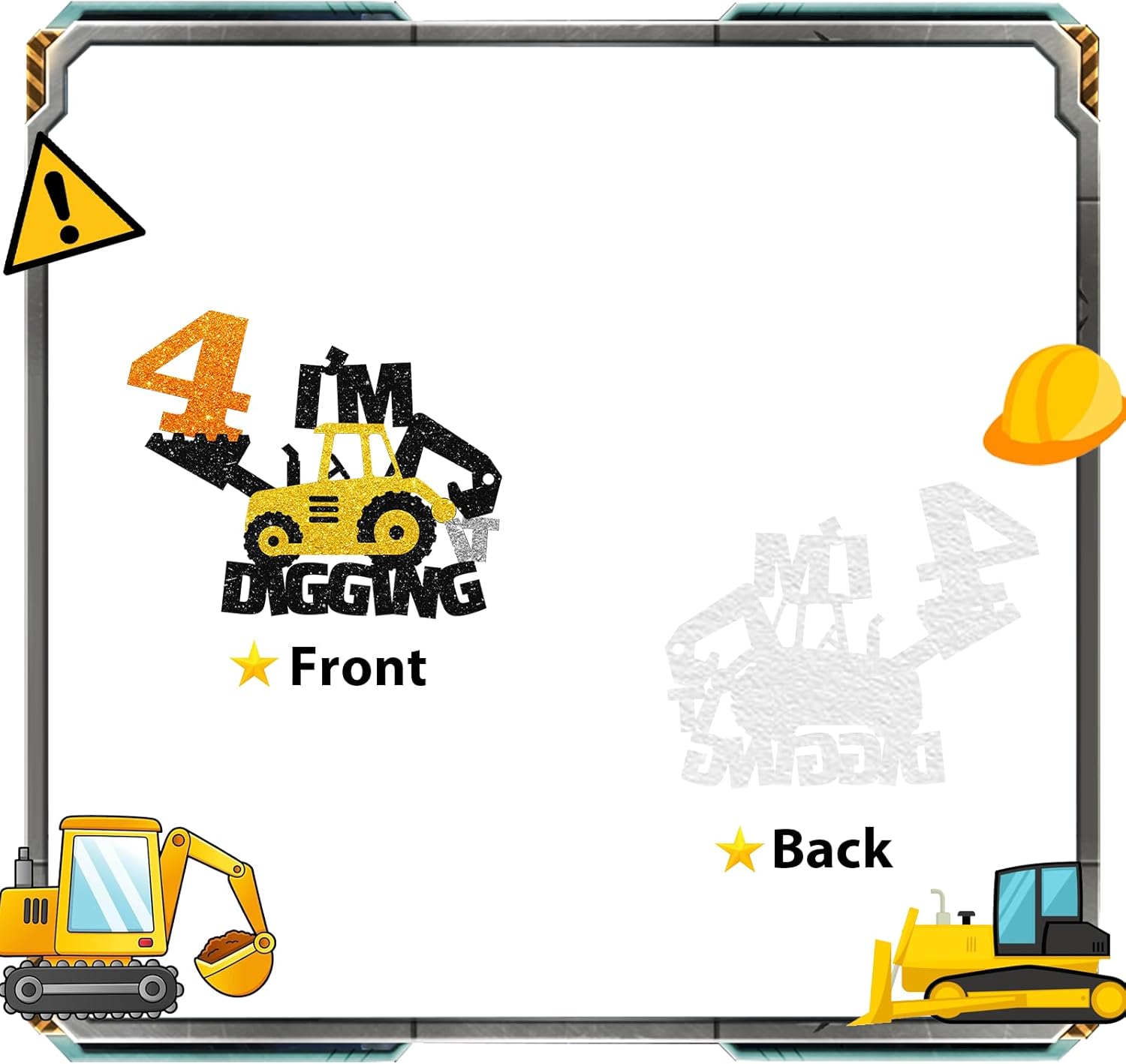 Decoración para tartas de 4 cumpleaños de construcción, excavadora, bulldozer, camión rodante, decoración de pastel de cuarto cumpleaños para niños,