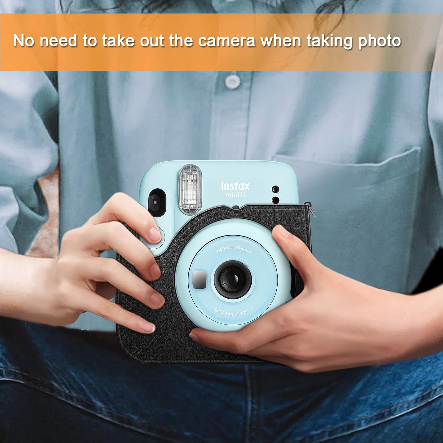 Fintie Protective Case for Fujifilm Instax Mini 11 Instant Camera – Premium Vegan Leather Bag Cover with Removable Adjustable Strap