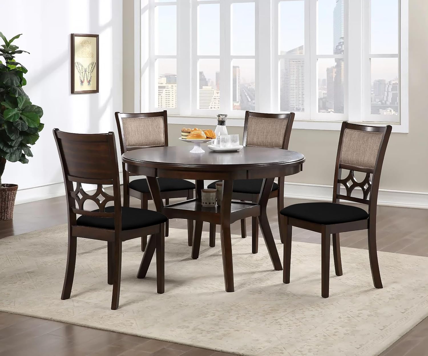 YISUN Fundas de asiento impermeables para comedor, elásticas, extraíbles y lavables, fundas de asiento de silla de cocina con lazos elásticos y