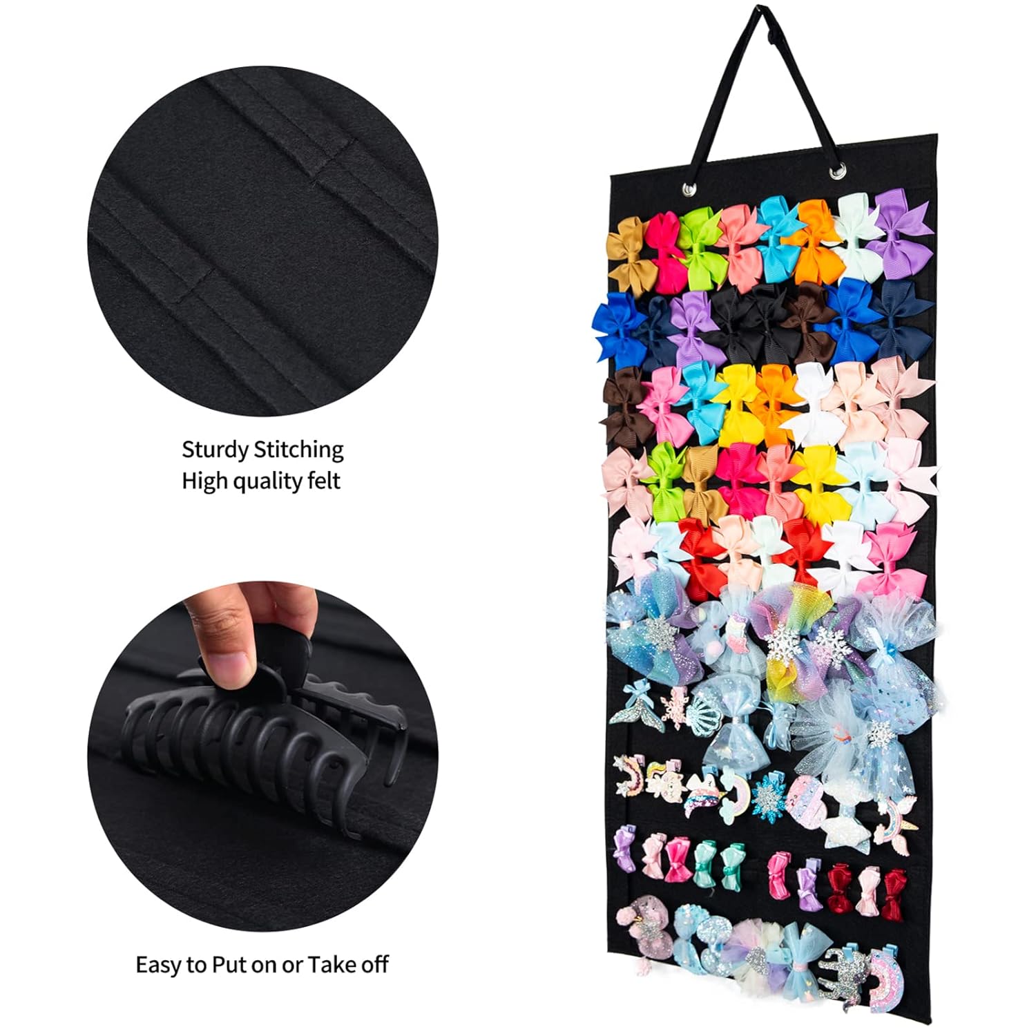 Soporte de lazo para niñas, organizador de pinzas para el cabello, organizador de lazos para el pelo, organizador de lazos para el pelo, organizador