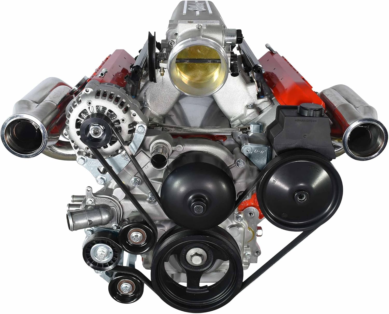 ICT Billet LS Turbo Alternador y soporte de dirección asistida Kit para bomba de agua LS1 LS3 Fabricado en Estados Unidos Aluminio Compatible con GM