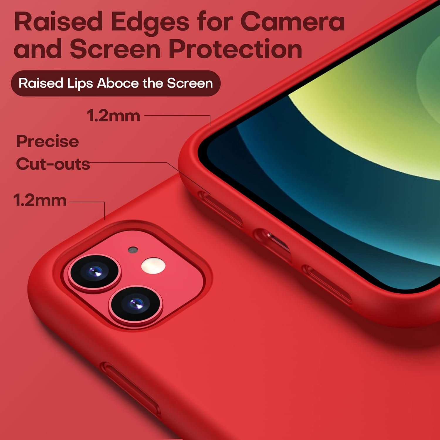 CellEver Funda de silicona ultraduradera para iPhone 11, protección contra caídas de grado militar 3 capas y doble revestimiento ajuste delgado a