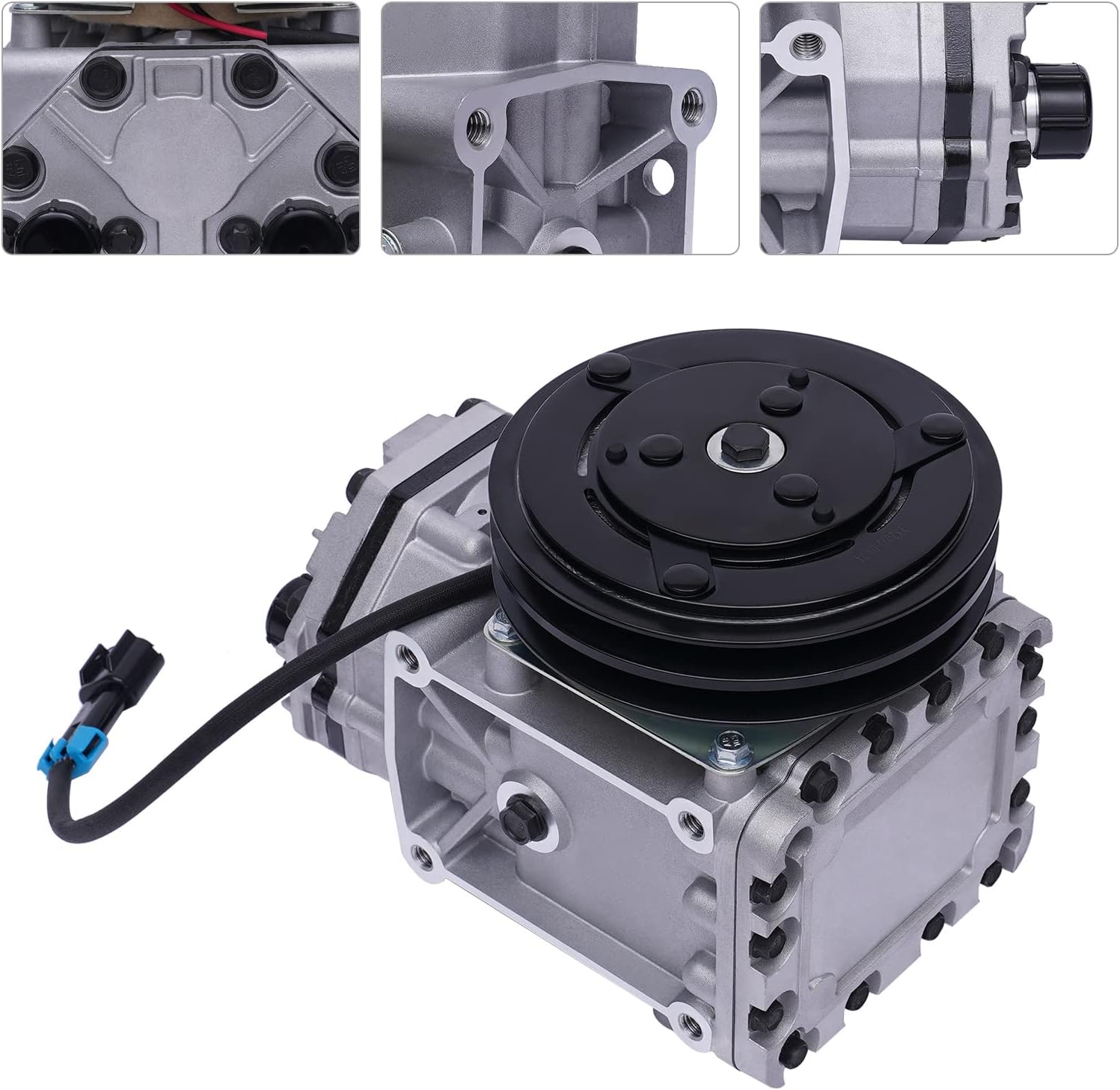 Compresor de CA apto para Freightliner 1998-1997, para Kenworth, 2000-1996, para Peterbilt 2000-1996, reemplazo del compresor de aire acondicionado