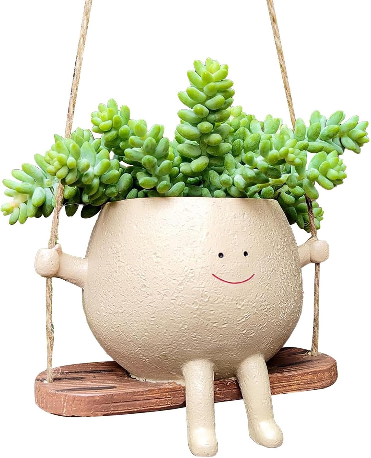 Macetas de cara oscilante, 12 macetas colgantes de pared, maceta de resina de cara sonriente, cesta creativa para plantas suculentas, para