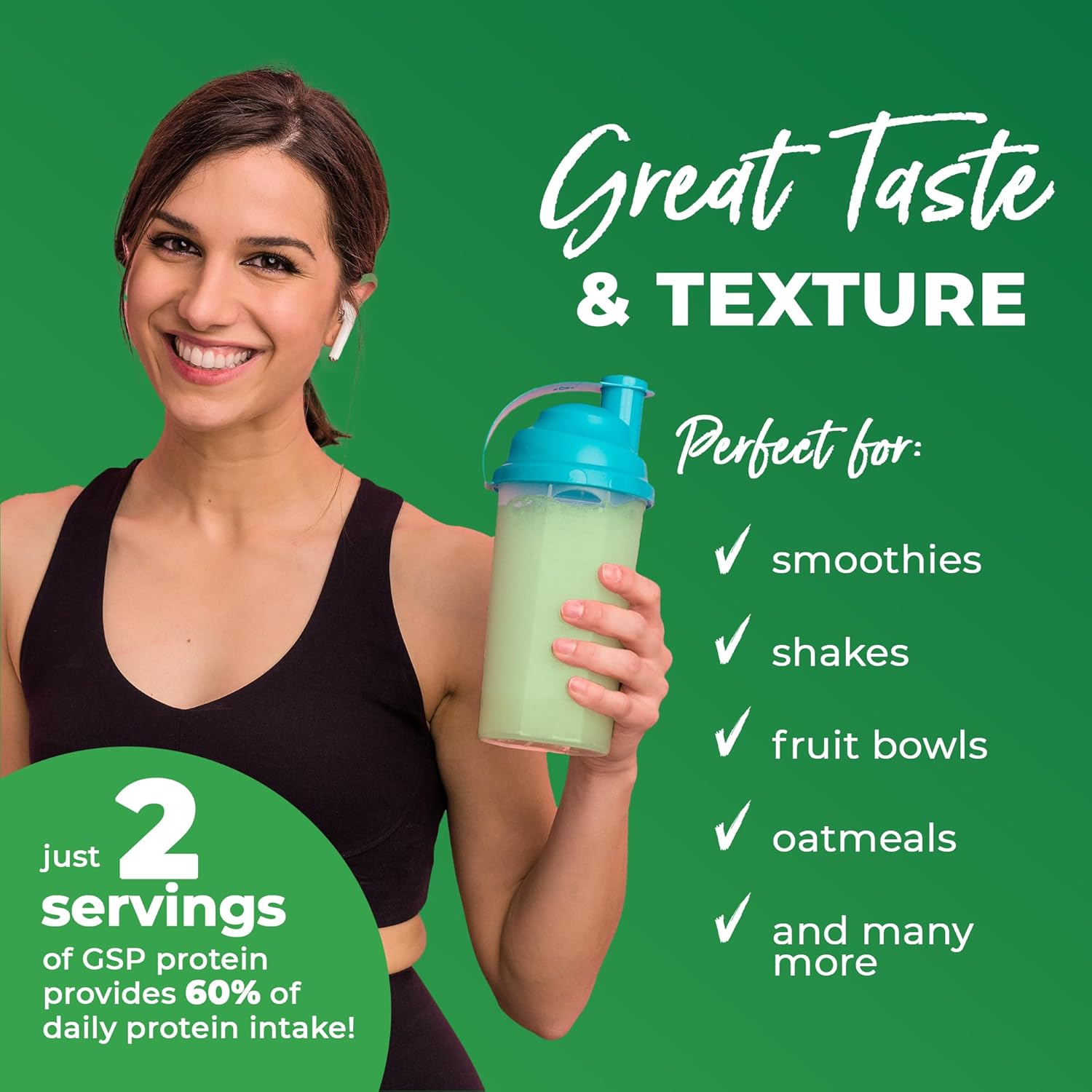 GoldenSource Proteins, proteína orgánica a base de plantas, matcha, 1 libra, 18 porciones, 22 vitaminas y minerales, perfil completo de aminoácidos,