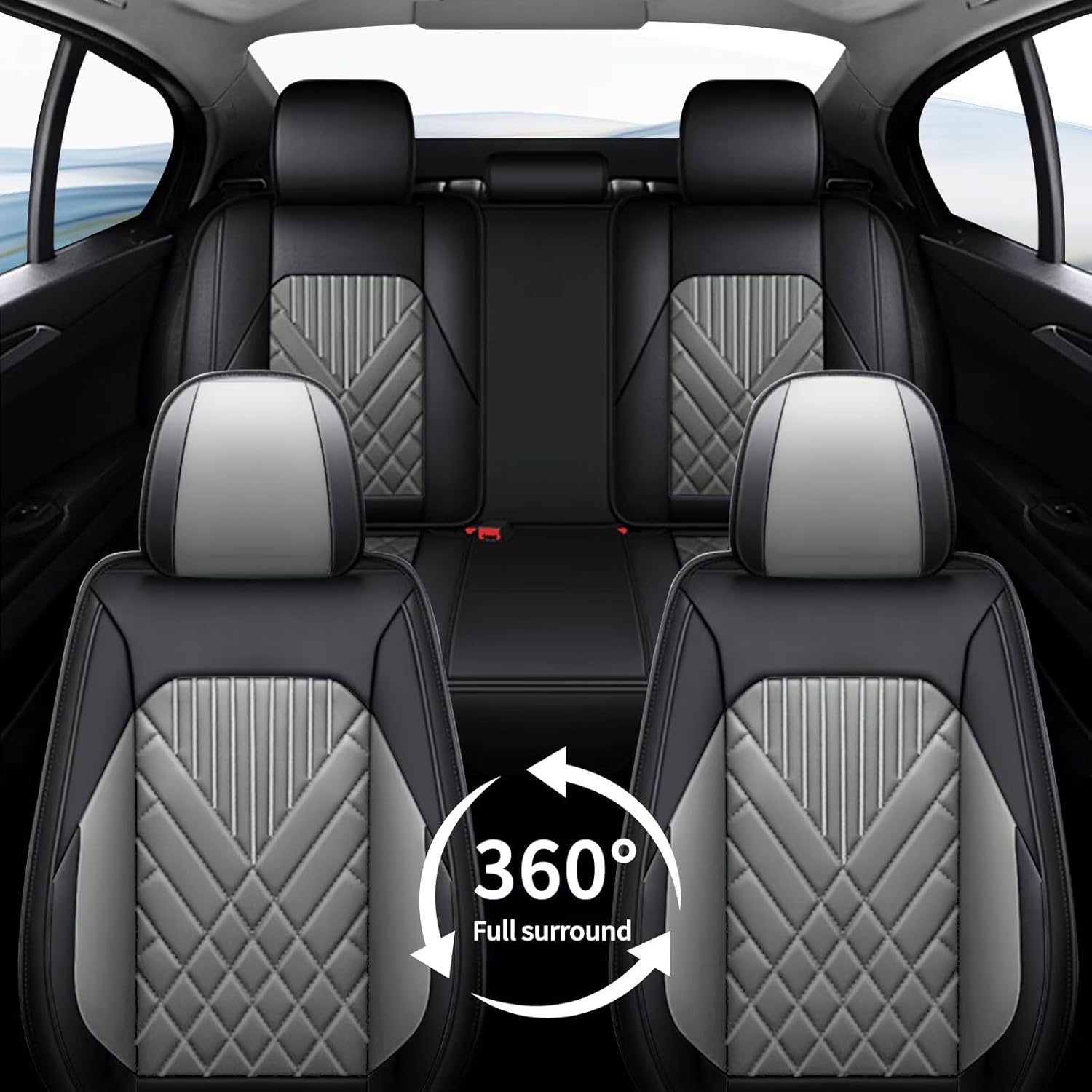 Juego completo de fundas de asiento de automóvil para Kia Seltos 2021 2022 2023 2024 automotriz 5 asientos, fundas de asiento impermeables de piel
