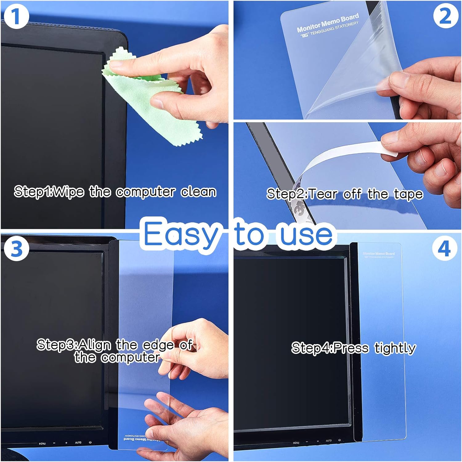 Panel de mensajes para monitor de computadora, panel de notas, soporte para notas, soporte para notas adhesivas, panel de notas para oficina,