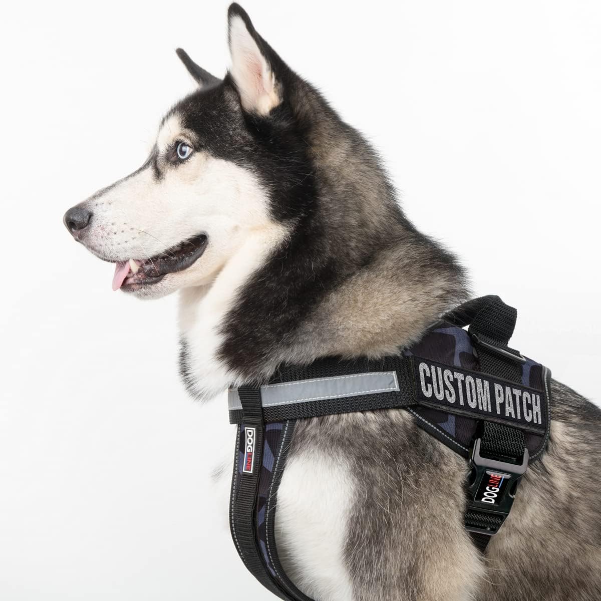 Dogline Parche personalizado con letras con brillantina para perro, chaleco, arnés o collar, parches personalizables con texto brillante