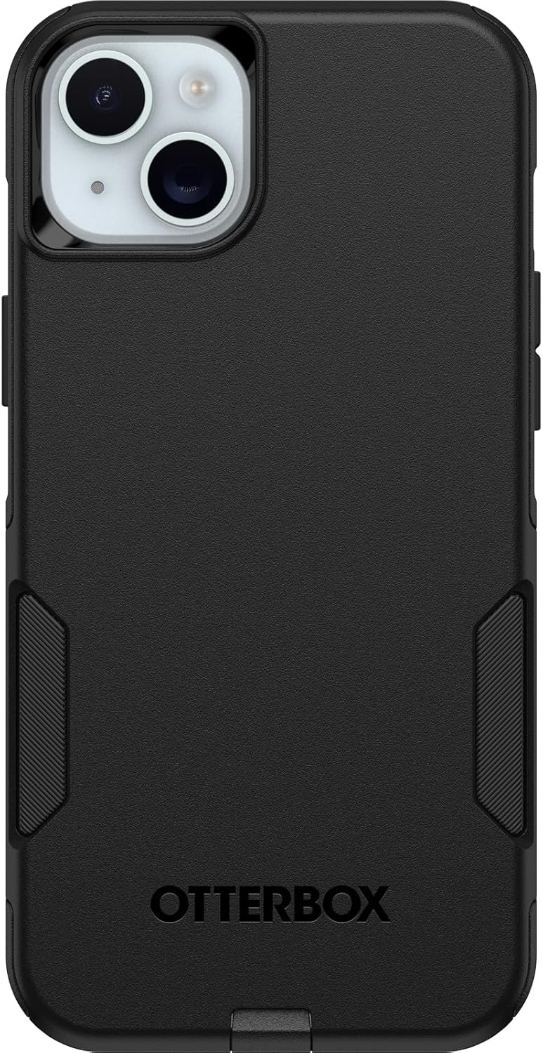 OtterBox Carcasa para iPhone 15 Plus y iPhone 14 Plus Commuter Series, color negro, delgado y resistente, apto para bolsillo, con protección de