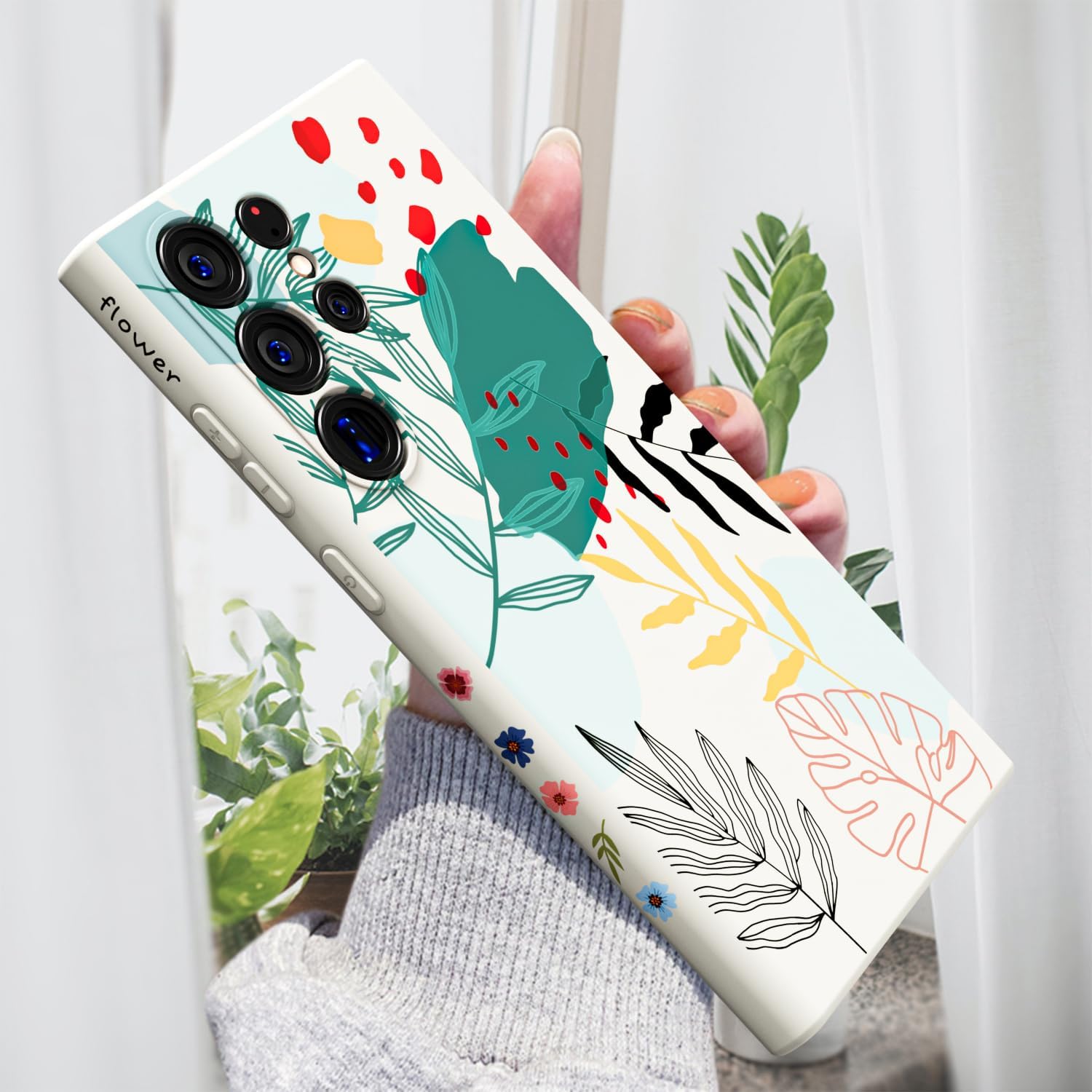 MINSCOSE Funda compatible con Samsung Galaxy S23 Ultra, bonito diseño floral colorido, TPU suave, delgada, delgada, femenina, funda protectora a