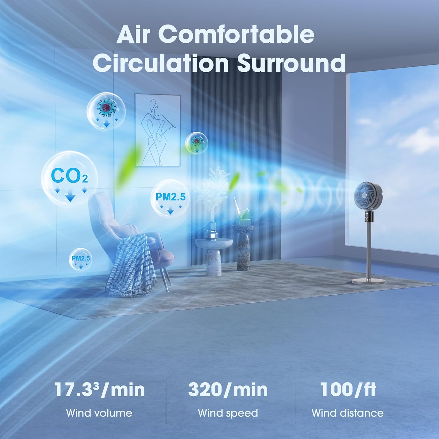 Ventiladores de suelo oscilantes silenciosos con control remoto + LED táctil, ventilador de pie para dormitorio del hogar, ventiladores de pedestal