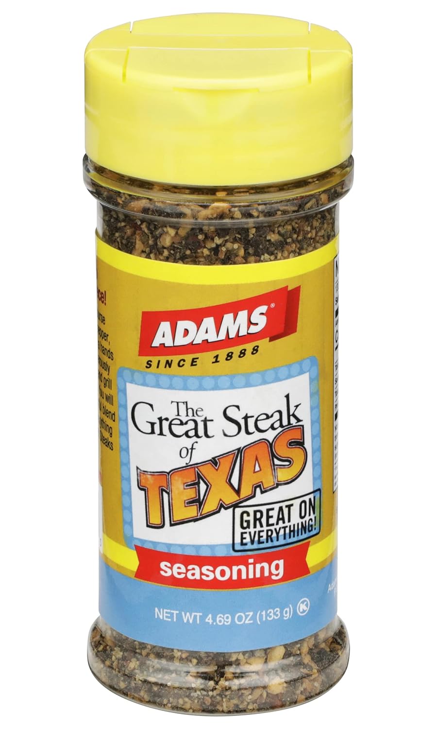 Adams Great Steak of Texas Seasoning, botella de 4.69 onzas (paquete de 1)