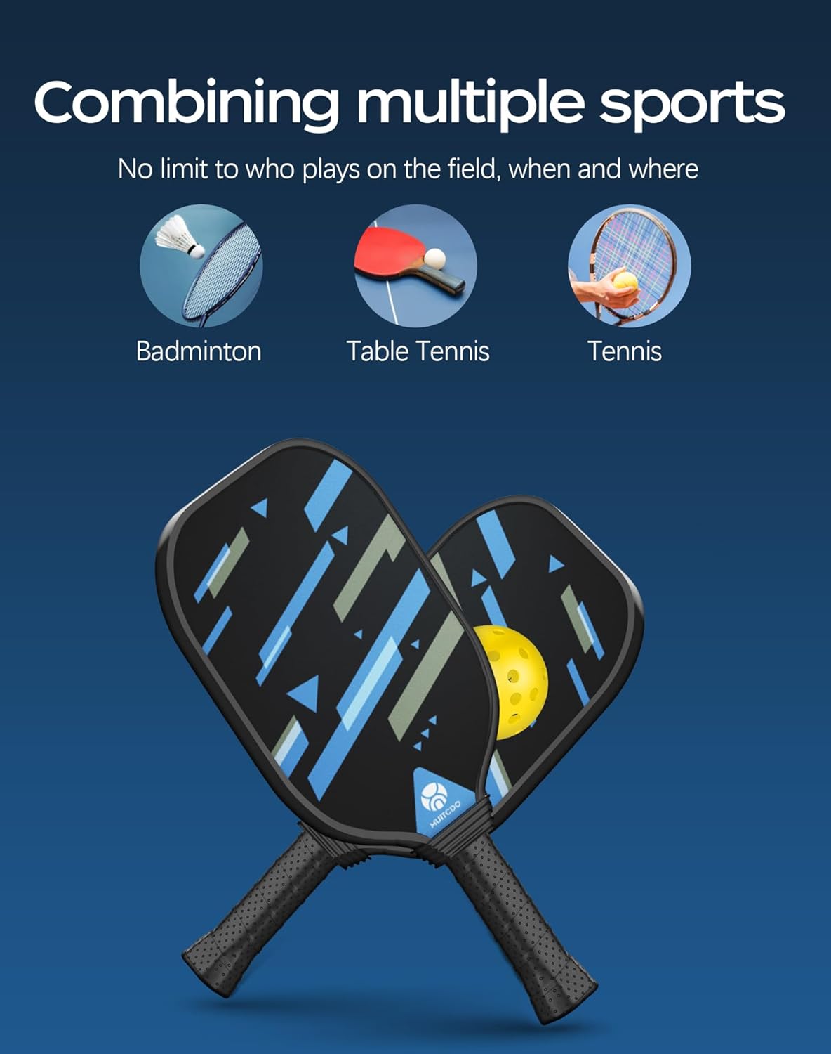 Pickleball Paddles Set of 4, USAPA Approved Pickleball Set with 4 Balls and 1 Carry Bag 4 Replacement Grips, Light Pickleball Rackets for Beginners