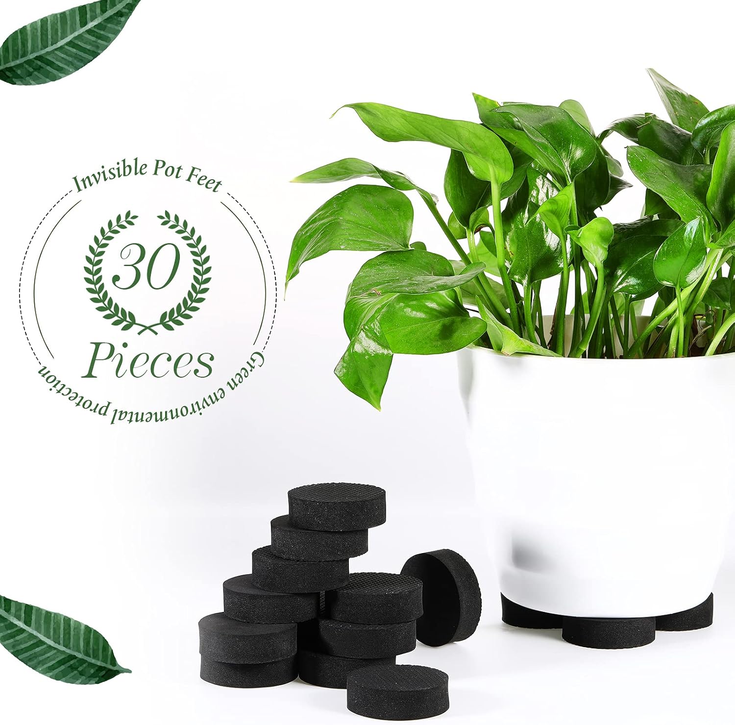 30 piezas de patas invisibles para macetas, elevadores de patas, macetas de EVA, antideslizantes, almohadillas para plantas, macetas, interiores,