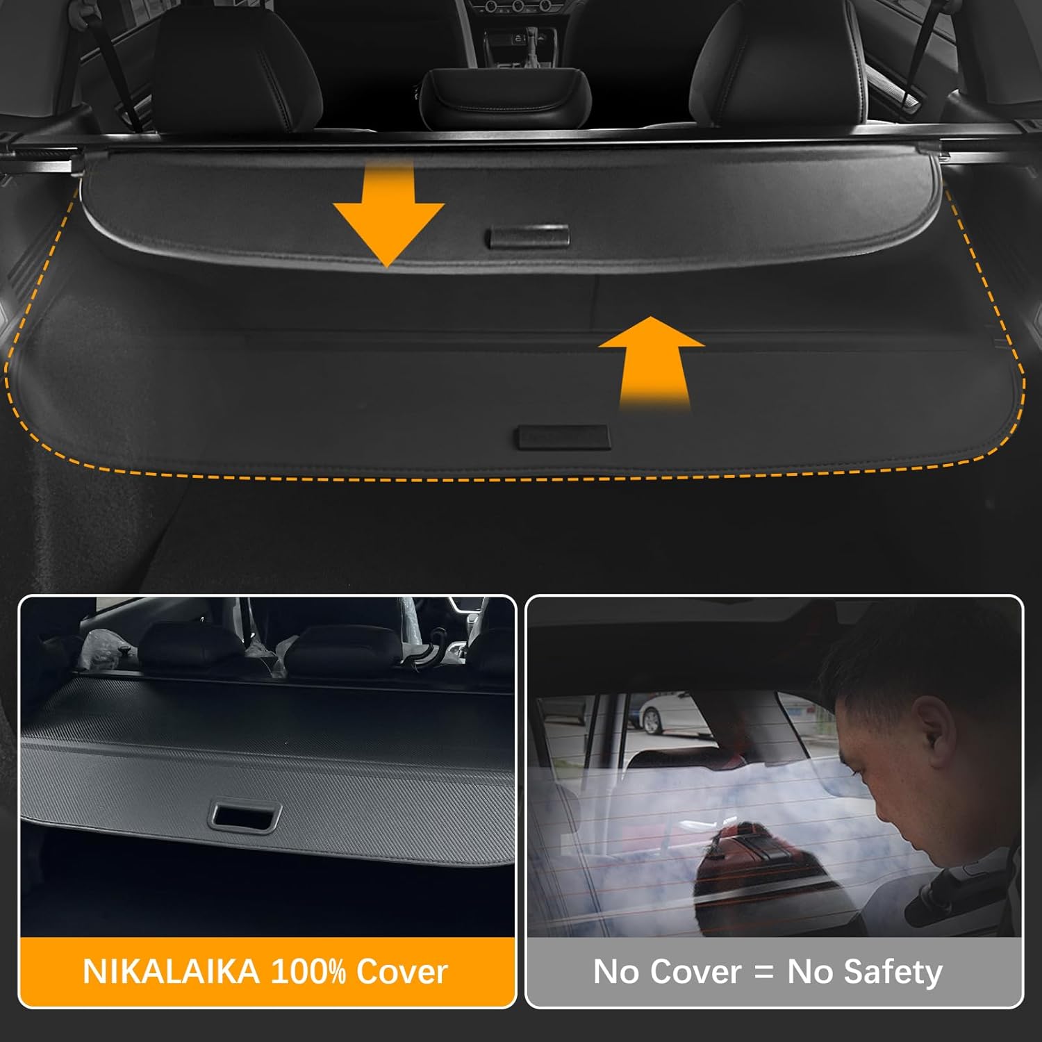 Cubierta de carga para Mazda CX-50 2023 2024, cubierta trasera retráctil mejorada compatible con Mazda CX-50, cubierta de seguridad para maletero,