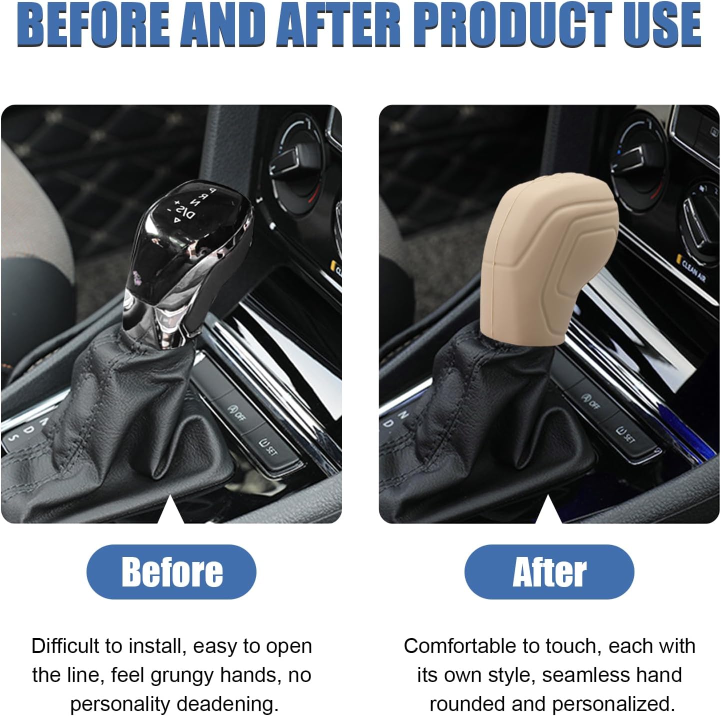 2 fundas para pomos de palanca de cambios de automóvil, accesorios de silicona elástica para proteger el cambio automático, protector antideslizante
