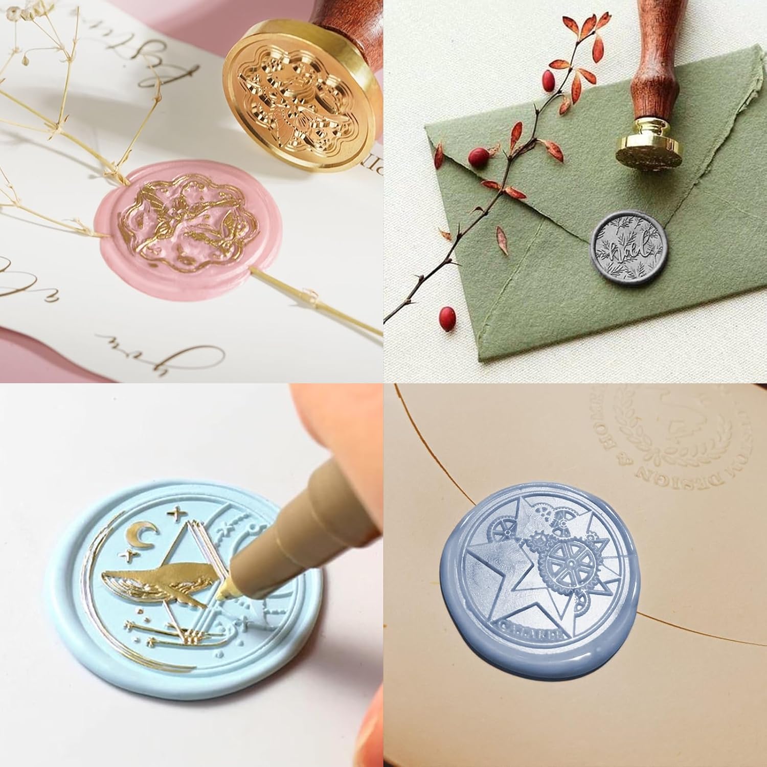 Varillas de cera de sellado, 20 barras de sellado de cera para pistola de pegamento para sello de cera, ideal para invitaciones de boda, sobres de
