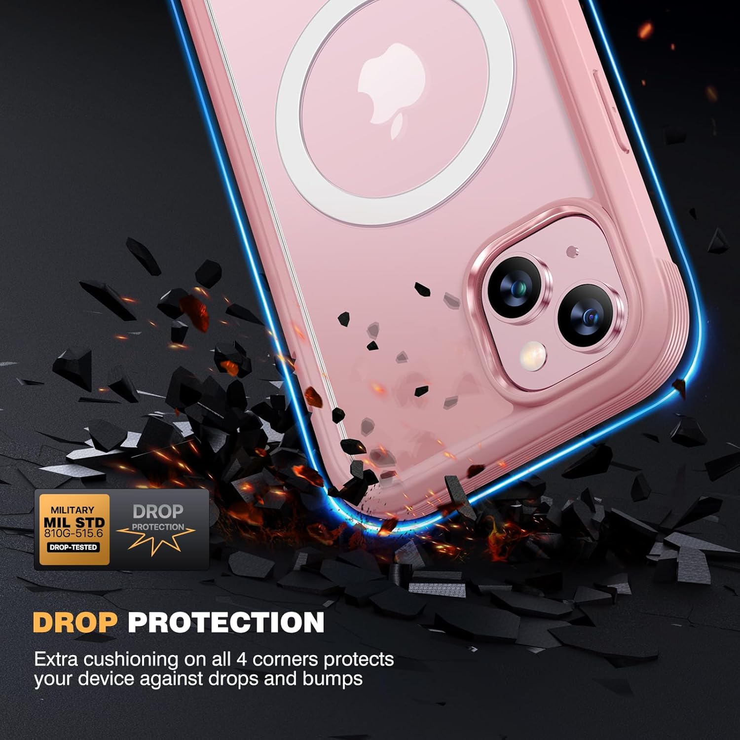 Diaclara Funda diseñada para iPhone 15 Plus de 6.7 pulgadas, compatible con MagSafe, funda magnética resistente de cuerpo completo con protector de