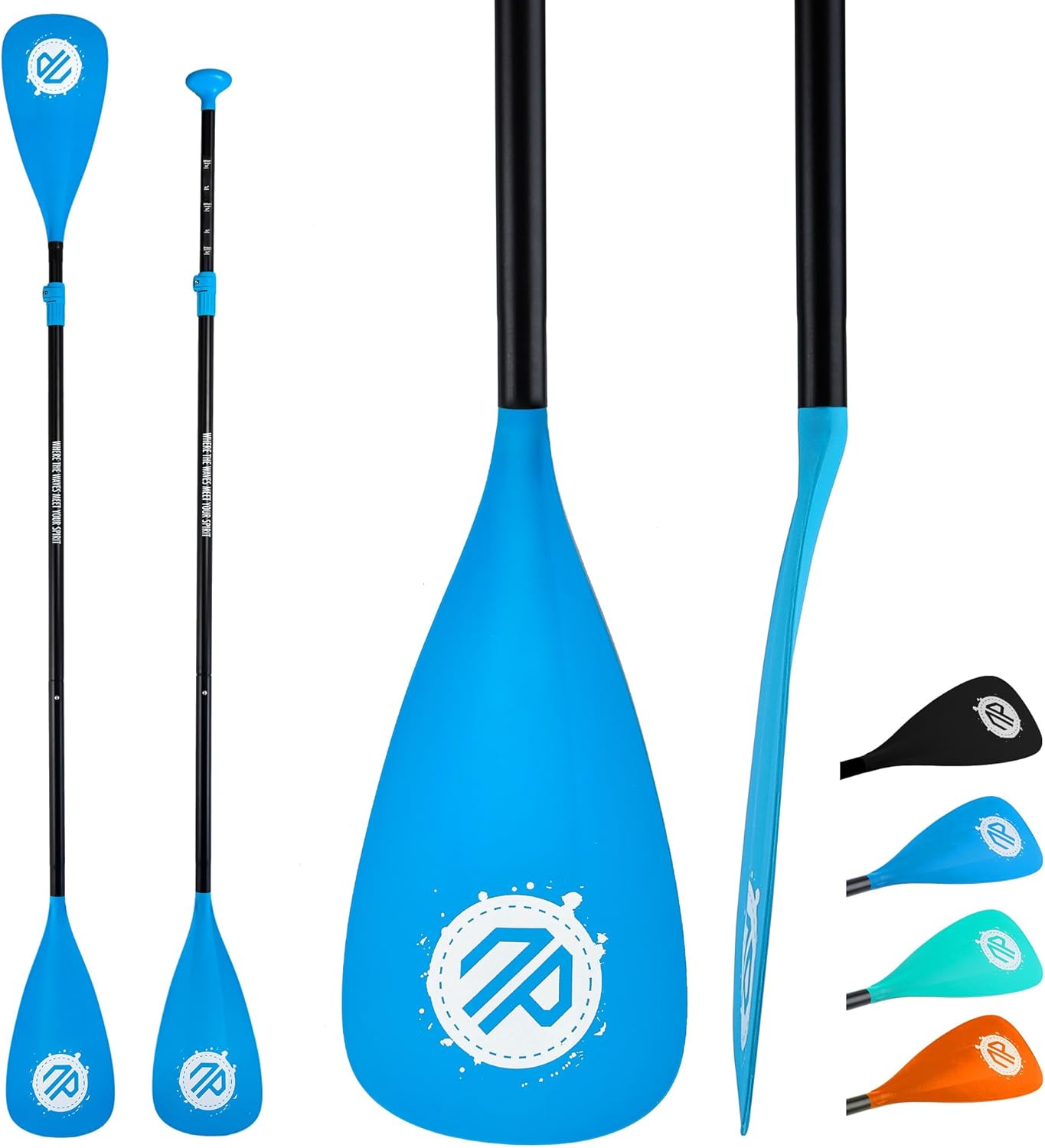 Sup Paddle, 3 y 4 piezas desmontables remo flotante paddle, paleta de kayak ajustable, remos duraderos
