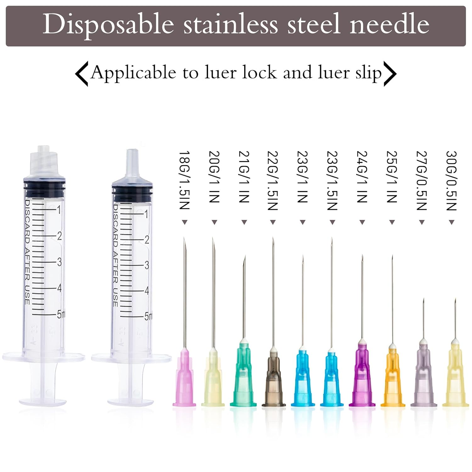 Agujas desechables, envueltas individualmente. (22G-25MM)