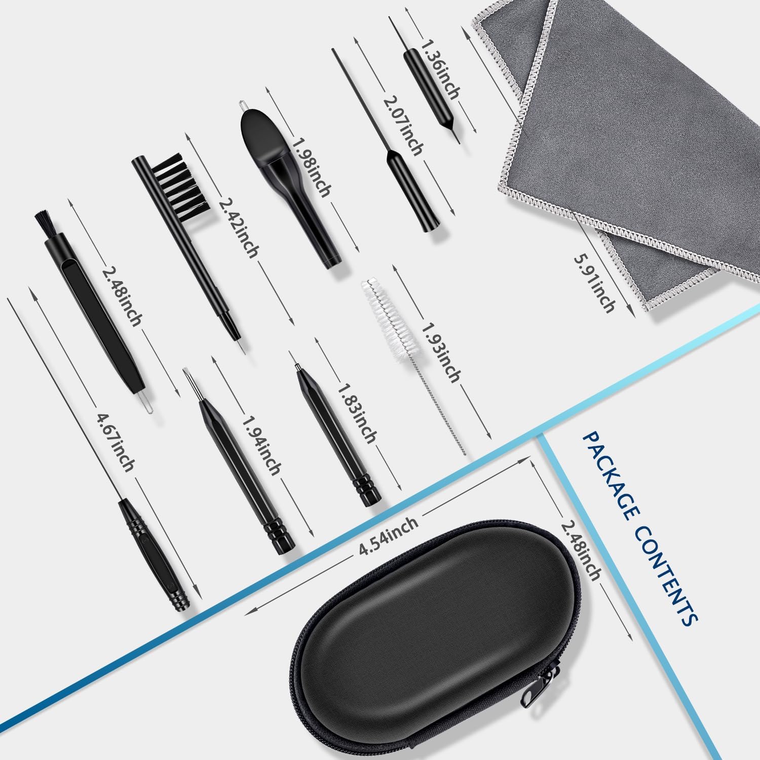 ARRITZ – Kit de limpieza para audífonos de 11 piezas, amplificador auditivo, herramientas de limpieza, audífonos, auriculares, cepillos de limpieza