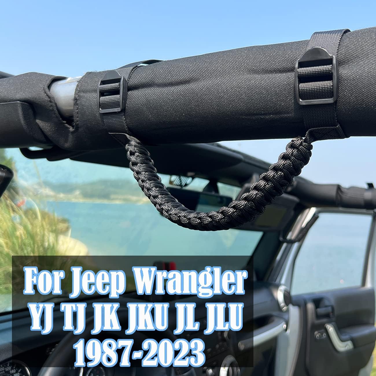 Asas de agarre para Jeep, mango de agarre para Jeep, asas de agarre de barra antivuelco para Jeep Wrangler YJ TJ JK JKU JL JLU 1987-2021, cuerda de