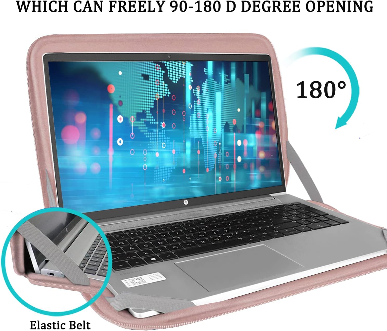 Funda para laptop de 15.6 pulgadas, duradera, a prueba de golpes, funda protectora de transporte para computadora con bolsillo frontal, maletín para