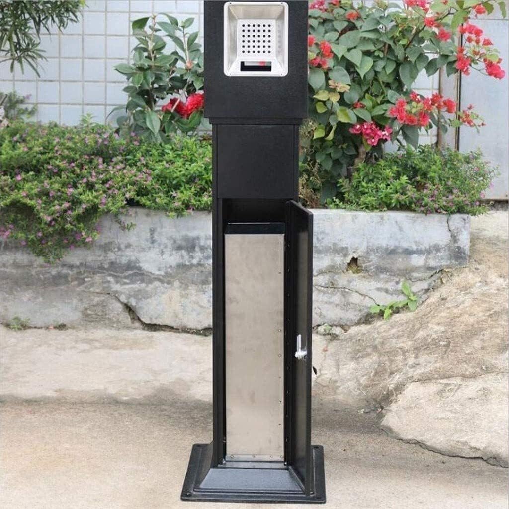 Bote de basura Stainless Steel Outdoor Ashtray Vertical Cigarette Butt Column Fixed Hotel Outdoor Trash Can with Ashtray Out Smoke Head Tube