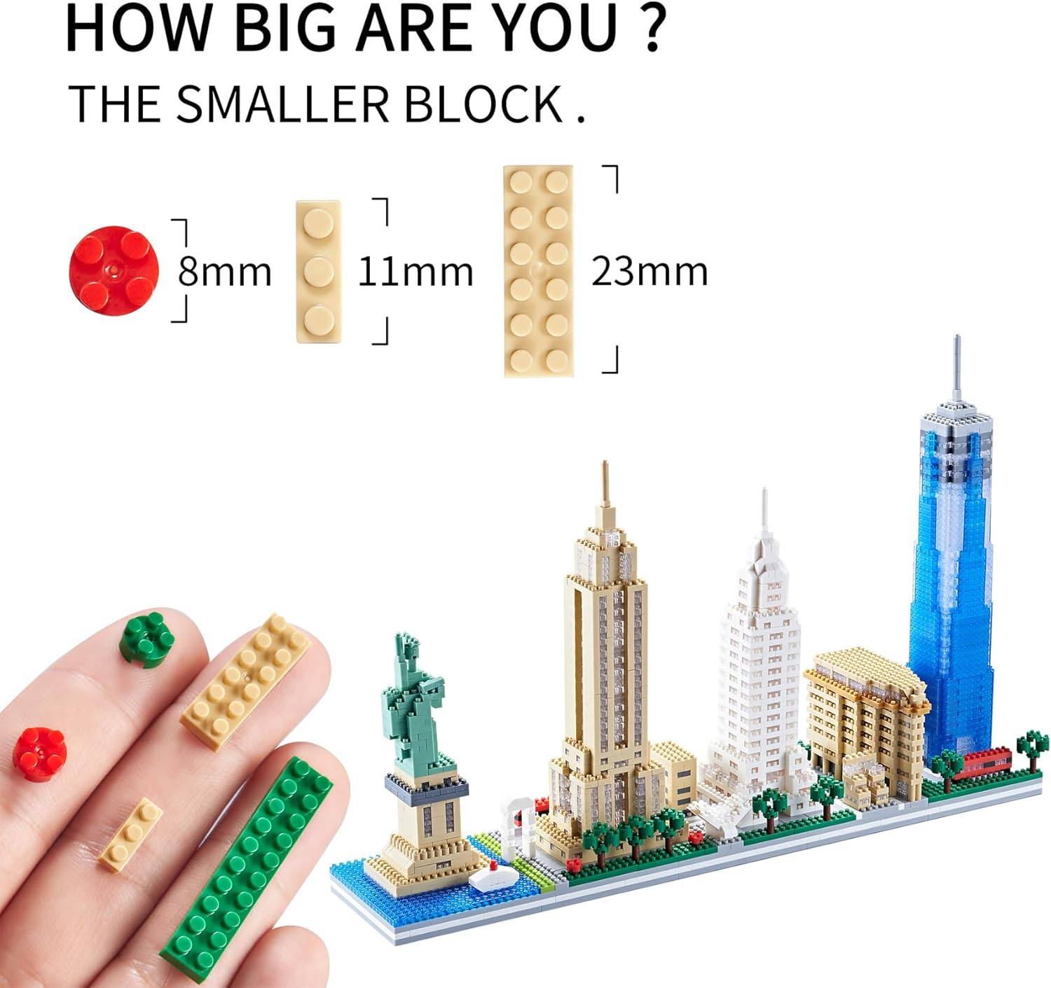 Juego de bloques de construcción, modelo de arquitectura New York Skylines, bloques de construcción, 3452 piezas, micro ladrillos de construcción,