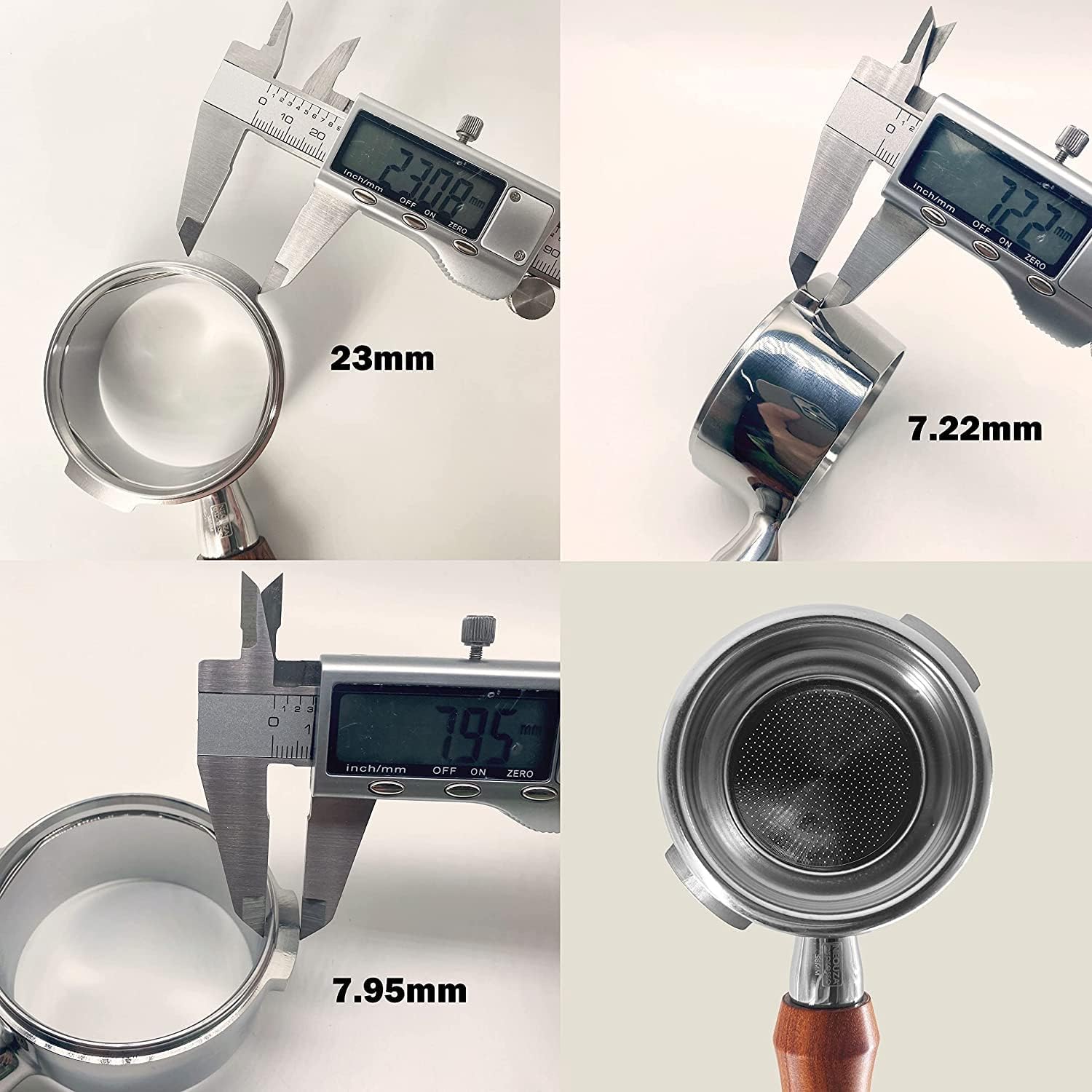 Portafiltro sin fondo de 2.283 in para máquina de café expreso compatible con GAGGIA Classic Pro 304 de acero inoxidable, dos orejas, cesta de