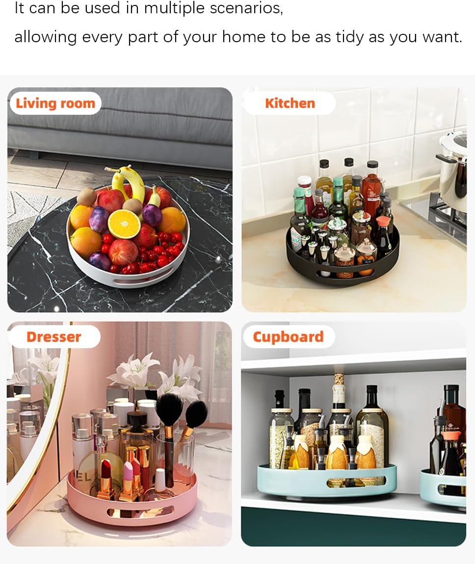 Lazy Susan – Organizador giratorio de metal de acero para especias para armario, despensa, cocina, encimera, refrigerador, armario