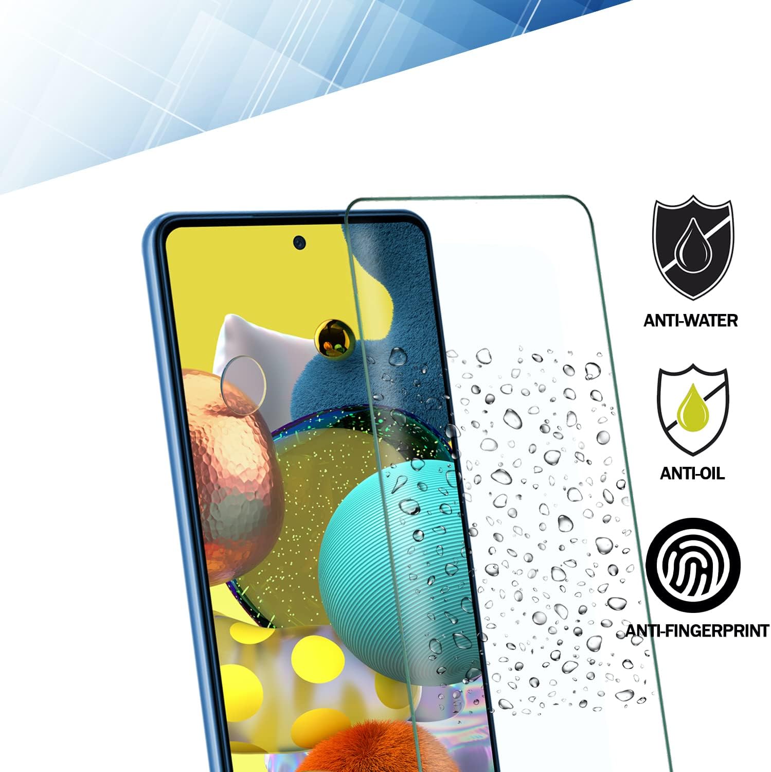 (4 unidades diseñadas para Samsung Galaxy A53 5G  A52  A52 5G  A51  A51 5G  A51 5G UW, protector de pantalla de película de vidrio templado, 0.013