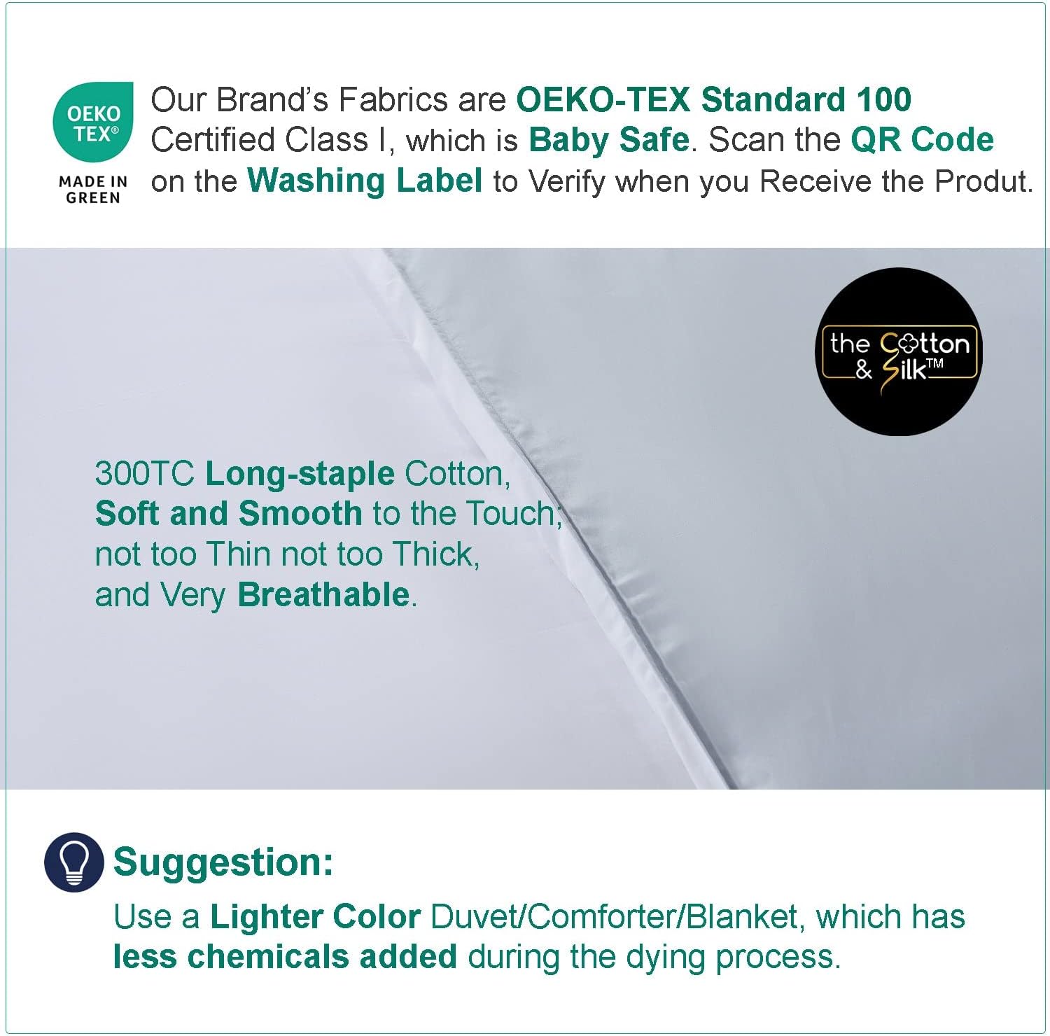 Sábana bajera ajustable 100% algodón de fibra larga de la marca TheCotton&Silk, sábanas de calidad de hotel de 5 estrellas con bolsillo profundo