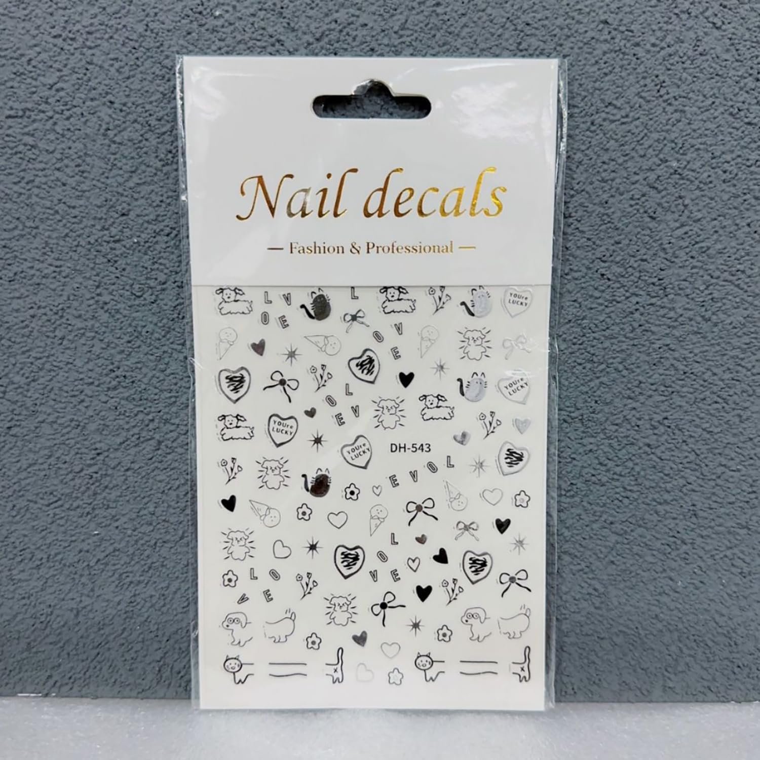 6 hojas de calcomanías de uñas de dibujos animados para niños, calcomanías autoadhesivas 3D para arte de uñas, calcomanías acrílicas para mujeres,
