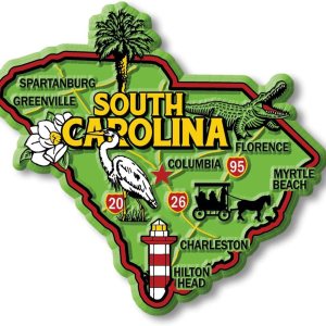Imán colorido del estado de Carolina del Sur por Classic Magnets, 3.6 x 3.3 pulgadas, recuerdos coleccionables fabricados en los Estados Unidos Imán colorido del estado de Carolina del Sur por Classic Magnets, 3.6 x 3.3 pulgadas, recuerdos coleccionables fabricados en los Estados Unidos
