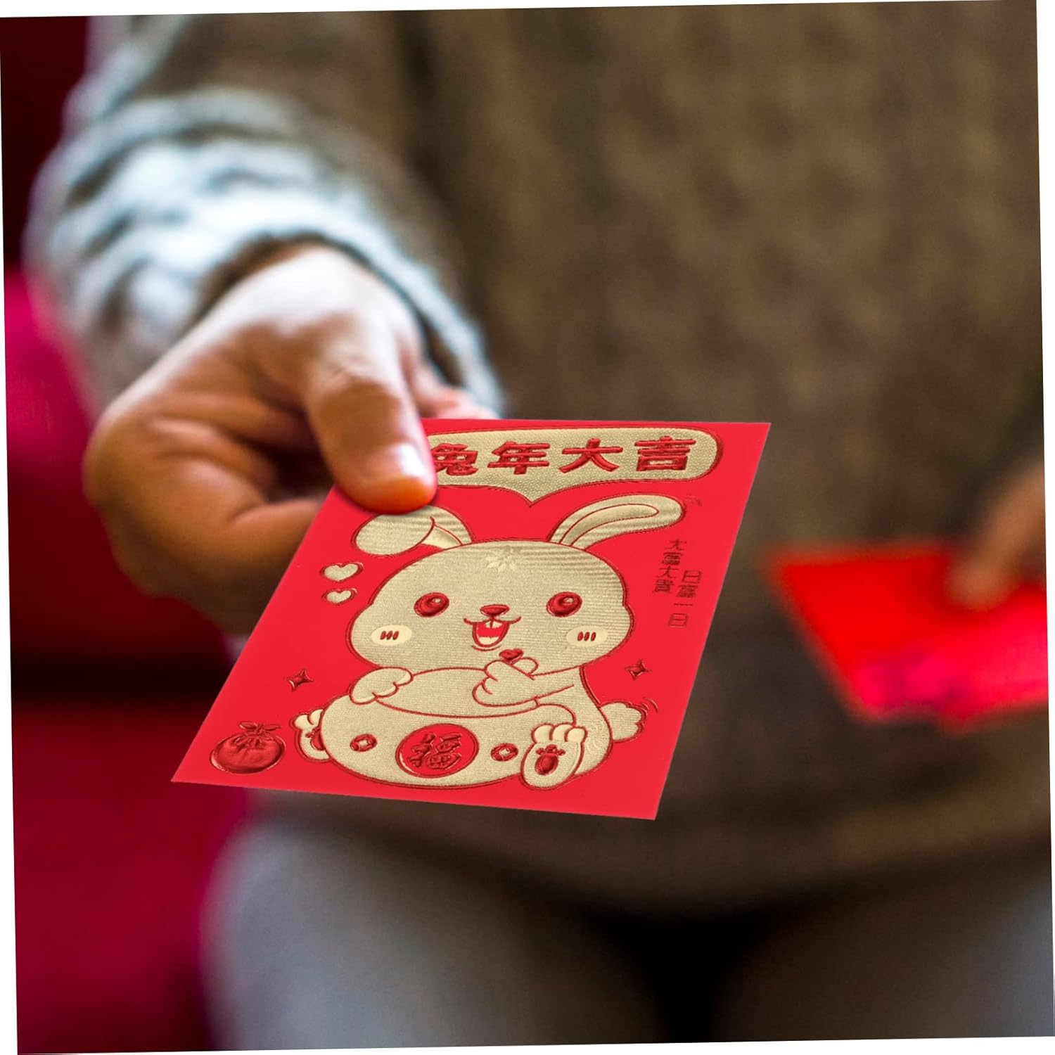 STOBOK 192 Pcs Year of The Rabbit Red Envelope Gift Cash Envelopes Money Envelopes New Year Red Envelopes Lunar Rabbit Hong Bao Rabbit Year Red