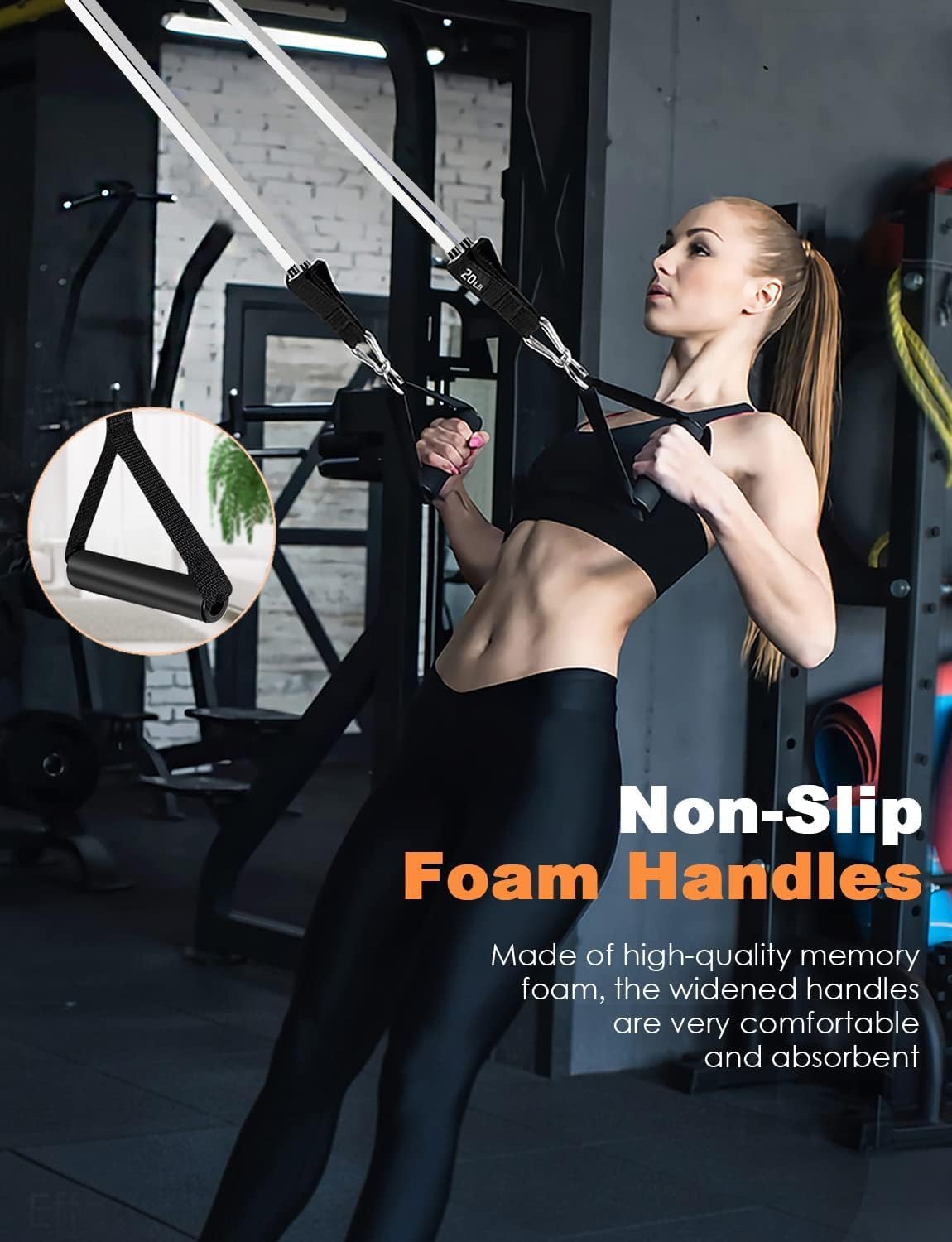 WHATAFIT Bandas de resistencia, bandas de ejercicio, bandas de resistencia para entrenamiento, bandas de entrenamiento con asas para hombres y