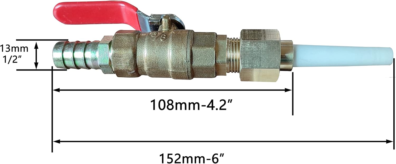 Pistola de chorro de arena de cerámica punta de boquilla (332 “ID), soporte, válvula de bola de latón y conector 2 piezas de repuesto de punta de