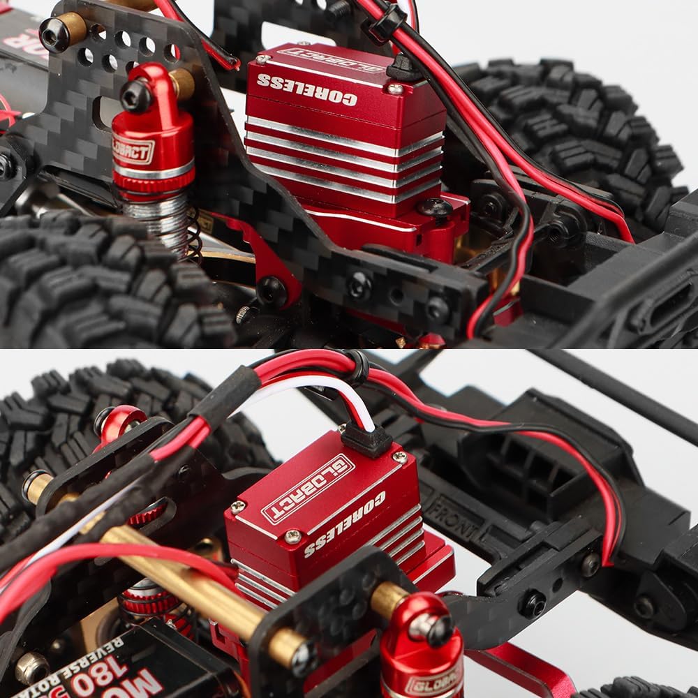 GLOBACT para TRX4M Servo 19.8 lbs Servo Digital de alto par Servo Motor sin núcleo Servo HV 4.8V-8.4V con Servo Montaje y brazo y enlace de
