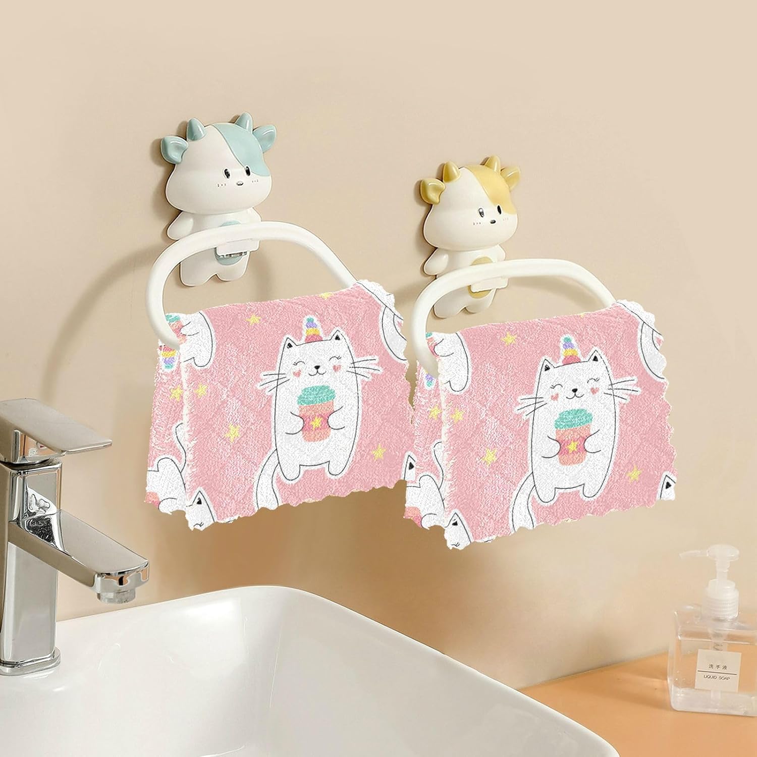 Sweet Pink Soft Decor Microfiber Dish Towels Absorbent 6 Pack Microfiber Absorbant Towel for Countertop Sink