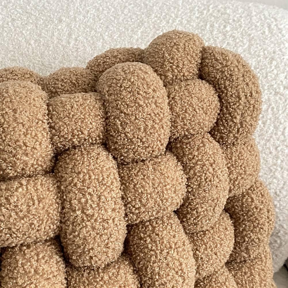 Almohada cuadrada de felpa con nudo, cojín de peluche para decoración del hogar, oficina, sofá, jardín, automóvil, almohadas para habitación de