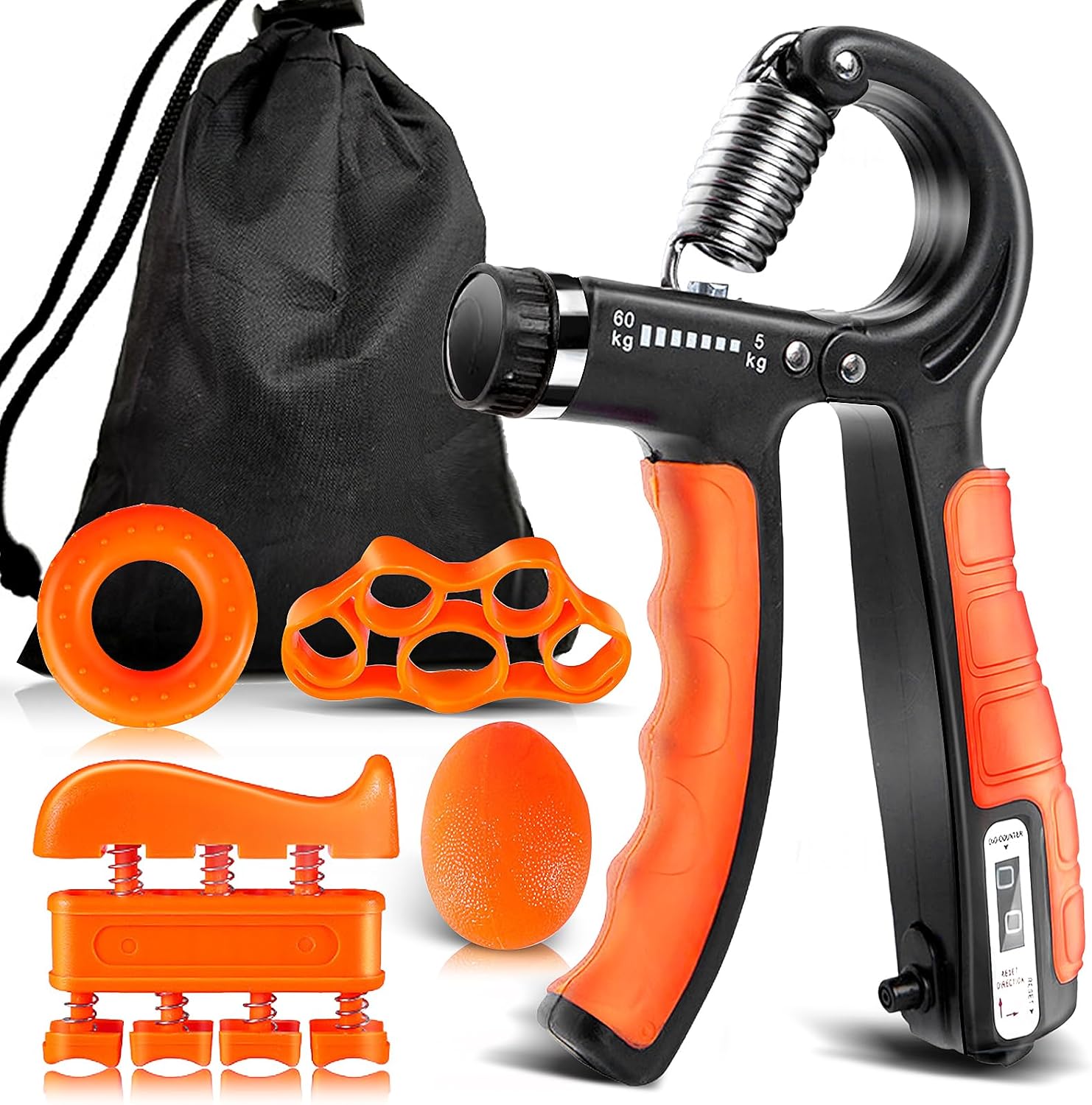 Kit de entrenamiento de fuerza de agarre, fortalecedor de dedos, fortalecedor de agarre de mano, ejercitador de extensión de mano, bola de alivio de